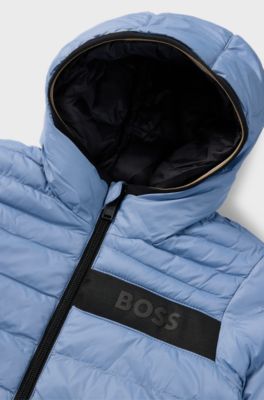 Giubbotto reversibile per bambini con cappuccio e rivestimento idrorepellente, Blu