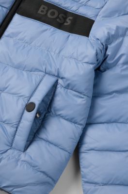 Giubbotto reversibile per bambini con cappuccio e rivestimento idrorepellente, Blu