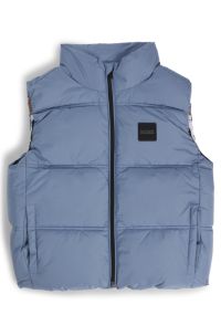 Veste sans manches matelassée déperlante avec logos pour enfant, Bleu