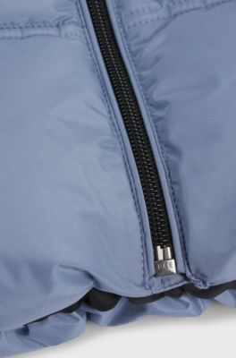 Kids' water-repellent padded gilet with logo details, Blue