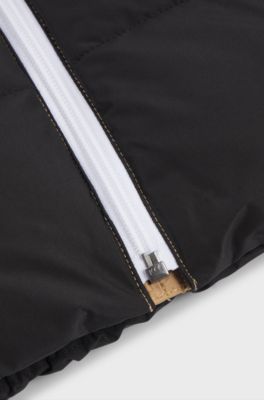 Kids' hooded colour-block jacket with padding, Brown