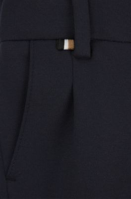 Kids' suit in stretch fabric with logo details, Dark Blue