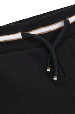 Kids' cotton-blend tracksuit bottoms with logo print, Black