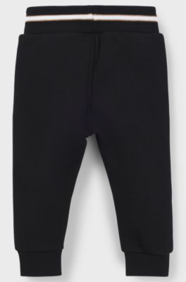 Pantaloni della tuta per bambini in misto cotone con logo stampato, Nero