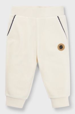 Kids' cotton-blend tracksuit bottoms with Double B monogram, Light Beige