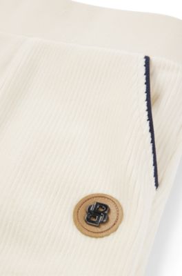 Kids' cotton-blend tracksuit bottoms with Double B monogram, Light Beige