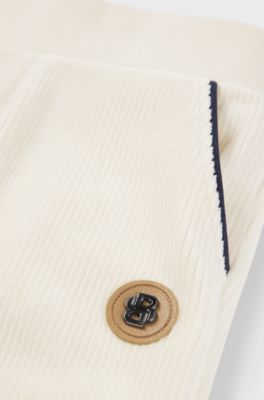 Kids' cotton-blend tracksuit bottoms with Double B monogram, Light Beige