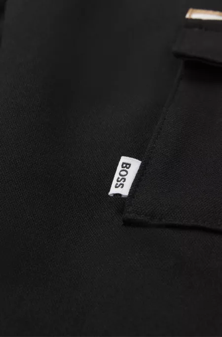 Pantalon cargo en piqué stretch avec étiquette logotée pour enfant