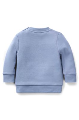 Kids' sweatshirt in cotton-blend fleece with logo artwork, Blue