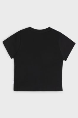 Kids' T-shirt in cotton with embroidered Double B monogram, Black