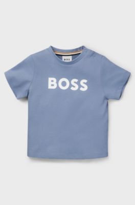 Kids' T-shirt in cotton with logo print, Blue
