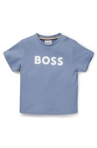 Kids' T-shirt in cotton with logo print, Blue