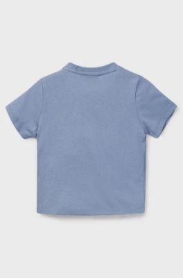 Kids' T-shirt in cotton with logo print, Blue