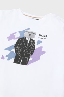 Kids' T-shirt in cotton with new-season artwork, White