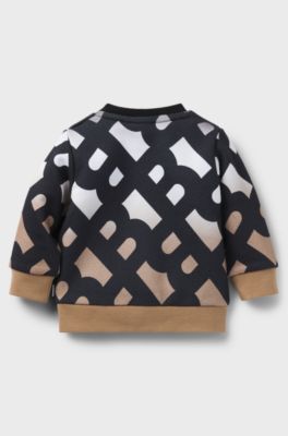 Kids' sweatshirt in cotton-blend fleece with degrad&eacute; monograms, Patterned