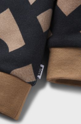 Kids' sweatshirt in cotton-blend fleece with degrad&eacute; monograms, Patterned