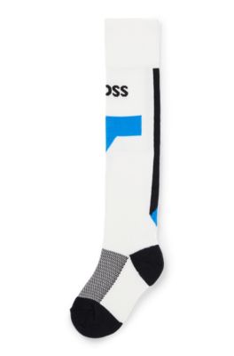 키즈 스트라이프 및 브랜드 로고 양말, 화이트