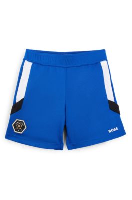 HUGO KIDS flame-print drawstring Bermuda shorts - Blue