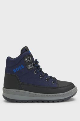 Kids' water-repellent boots with faux-shearling lining, Dark Blue