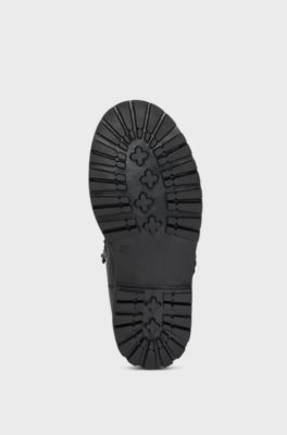 Kids' leather boots with Double B monogram, Black