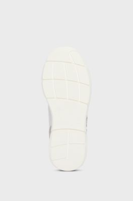 Kids' trainers in leather with Double B monogram, White