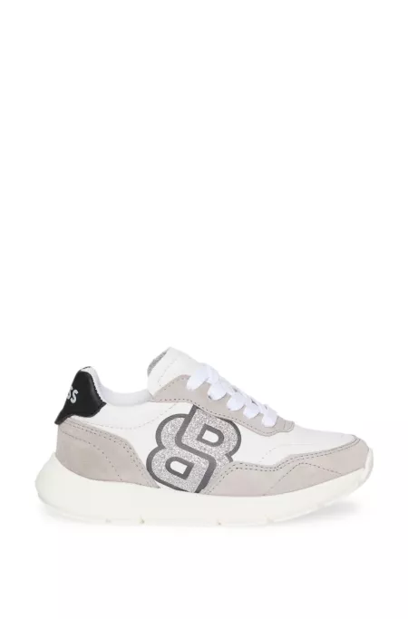 Baskets en cuir avec monogramme Double B pour enfant