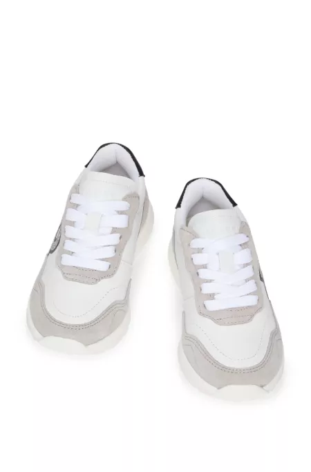 Baskets en cuir avec monogramme Double B pour enfant