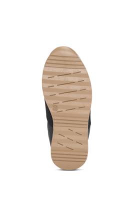 Kids' trainers in leather and mesh with logo elastic