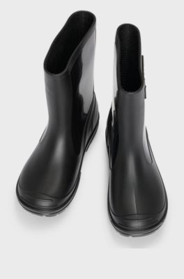Kids' rain boots with signature-stripe logo label, Black