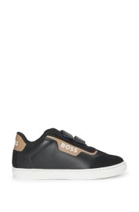 Baskets en cuir et mesh pour enfant, Noir