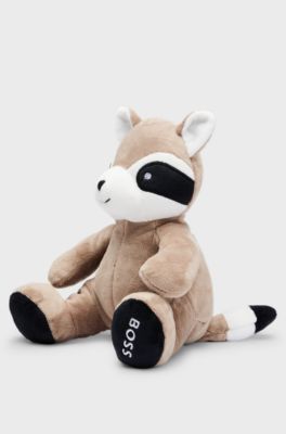 Rode panda van imitatiebont met merkaccent voor baby&rsquo;s, Bruin