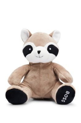 Panda rouge logot&eacute; en fourrure synth&eacute;tique pour b&eacute;b&eacute;, Marron