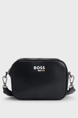 Kids' logo handbag with detachable purse, Black