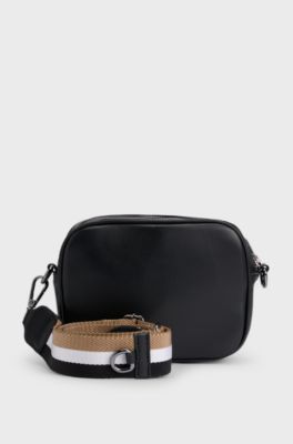 Kids' logo handbag with detachable purse, Black