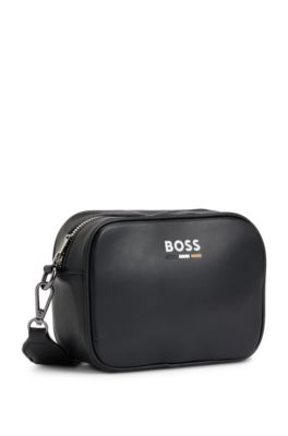 Borsa da bambina con logo e portamonete rimovibile, Nero