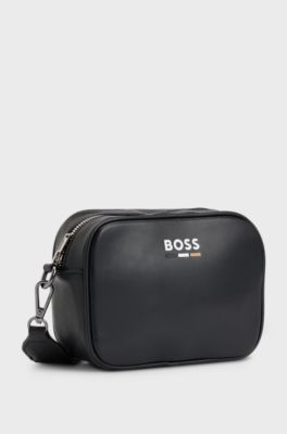 Kids' logo handbag with detachable purse, Black