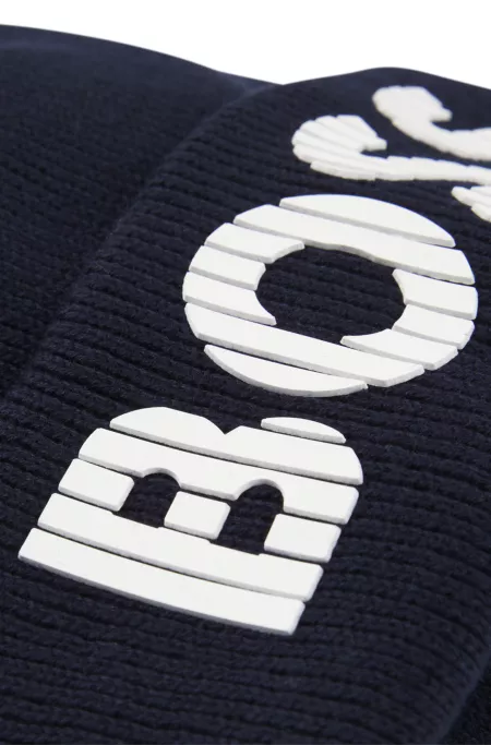 Bonnet en maille de coton avec logo effet gomme pour enfant