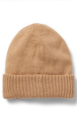 Kids-M&uuml;tze mit Logo-Label aus Silikon, Braun