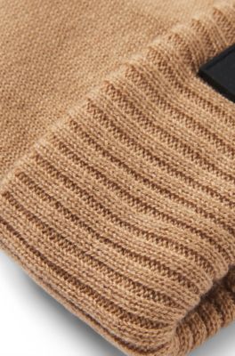 Kids-M&uuml;tze mit Logo-Label aus Silikon, Braun