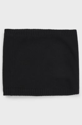 Kids' snood with silicone logo badge, Black