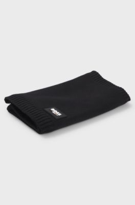 Kids' snood with silicone logo badge, Black