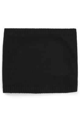 Kids' snood with silicone logo badge, Black