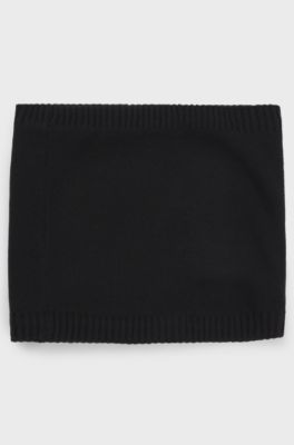 Kids' snood with silicone logo badge, Black