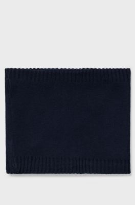 Kids' snood with silicone logo badge, Dark Blue