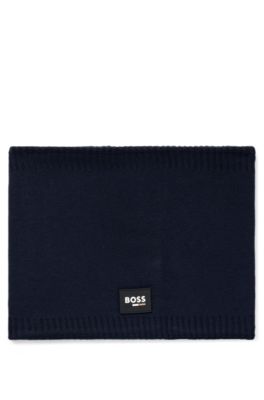 Scaldacollo per bambini con targhetta con logo in silicone, Nero