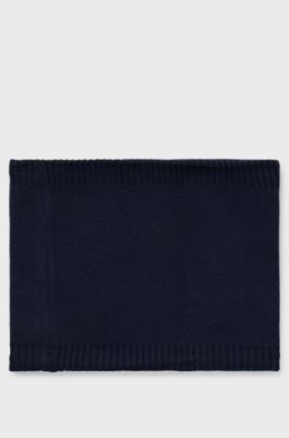 Kids' snood with silicone logo badge, Black