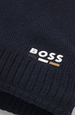 Kids' snood with rubber-effect branding, Dark Blue