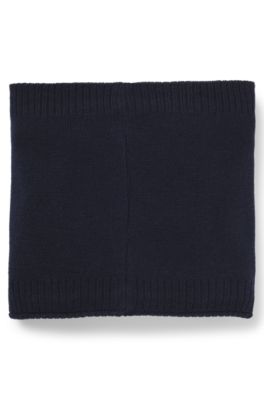 Kids' snood with rubber-effect branding, Dark Blue