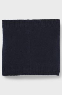Kids' snood with rubber-effect branding, Dark Blue