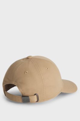 Gorra para ni&ntilde;os con rayas de la marca y logo estampado, Marr&oacute;n